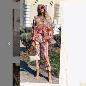 NWT ZARA FLOWY PATCHWORK PANTS